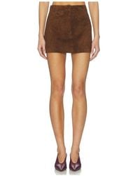 AEXAE - X Revolve Leather Suede Mini Skirt - Lyst
