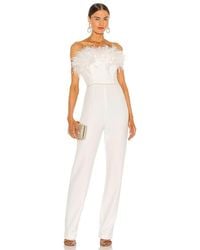 Bronx and Banco - Lola Blanc Feather Jumpsuit - Lyst