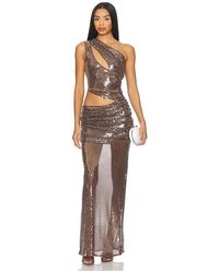 superdown - Vestido Abrielle En Color Marrón Talla (También En M, S, Xl, Xs, Xxs) - Lyst