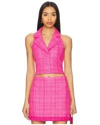 Alice + Olivia - Meri Cropped Halter Blazer Top - Lyst