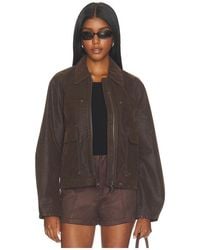 Free People Womens Shaggy Faux Fox Fur Co in Brown | Lyst