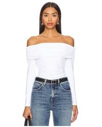 Susana Monaco - Off-Shoulder Gathered Long Sleeve Top - Lyst