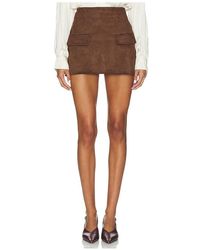 SNDY'S - Amelia Suede Mini Skirt - Lyst