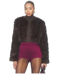 Bardot - Petro Cropped Faux Fur Jacket - Lyst