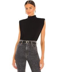 Sanctuary - Camiseta Mock Neck Shoulder Pad En Color Negro Talla (También En M, S, Xl, Xs) - Lyst