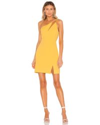 BCBGMAXAZRIA Asymmetrisches Kleid mit Cut-out - Gelb