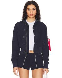 Alpha Industries Us Navy Cropped Deck Hooked Mod Jacket W in Blue | Lyst