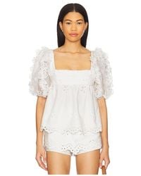 For Love & Lemons - Daisy Eyelet Top - Lyst