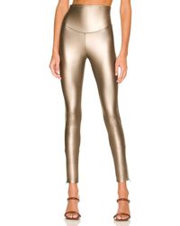 Yummie Bronze faux leather legging with ankle zipper - Metálico