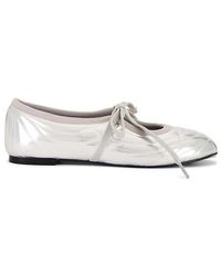 JW PEI - Erika Topstitching Lace-Up Ballet Flats - Lyst