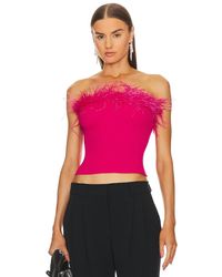 MILLY - Strapless Feather Knit Top - Lyst