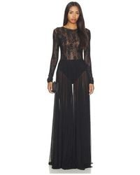 Norma Kamali - Long Sleeve Crew Flared Gown - Lyst