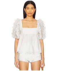 For Love & Lemons - Oberteil Mit Lochstickerei Daisy - Lyst