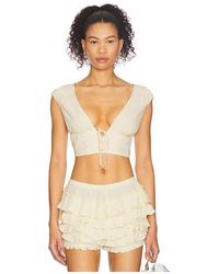 MAJORELLE - Kaylor Top En Color Amarillo Limon Talla En - Lyst