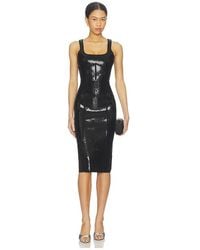 Fleur du Mal - Knit Bodycon Midi Corset Dress - Lyst
