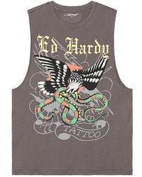 Ed Hardy - Camiseta De Corte Eagle Snake En Color Gris Talla (También En M, Xl/1X) - Lyst