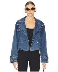 Steve Madden - Rigid Denim Double-Breasted Jacket - Lyst