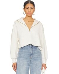 Varley - Sudadera Hawley Con Media Cremallera Hawley En Color Ivory Talla (También En S, M, Xl) - Lyst