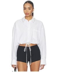 Alexander Wang - Wrap Shirt With Crystal Stud Collar - Lyst