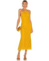 Vestido a media pierna Dolce & Gabbana de Algodón de color Amarillo Mujer Ropa de Vestidos de Vestidos de fiesta y de cóctel 