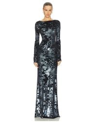 LAPOINTE - ROBE DE SOIRÉE VELOUR BOATNECK en Blue - Lyst