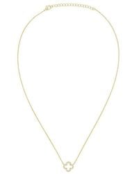 By Adina Eden - Pave Outlined Four Leaf Clover Necklace - Lyst