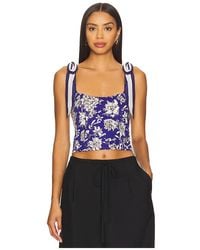 Alice + Olivia - Top Sin Mangas Blanca En Color Azul Talla (También En 10, 2, 4, 6, 8) - Lyst