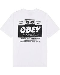 Obey - Records Buy, Sell, Trade T-Shirt - Lyst