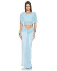 SNDY'S - ROBE MARNIE REVERSIBLE MAXI en Baby Blue - Lyst