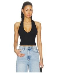 Alice + Olivia - Pearl Pointelle Tie Back Halter Top - Lyst