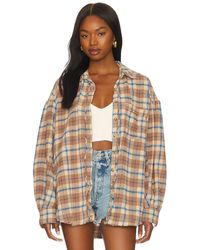 Free People Flannel Happy Hour Plaid Button Down in Red | Lyst