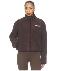Skims - Teddy Boxy Zip Up Jacket - Lyst