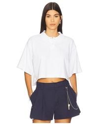 Alexander Wang - Cropped Polo T-Shirt En Color Blanco Talla (También En M, S, Xl, Xs) - Lyst