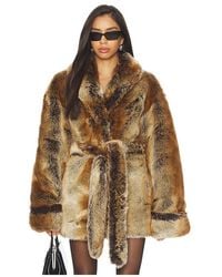 Lovers + Friends - X Emma Leger Margot Faux Fur Coat - Lyst