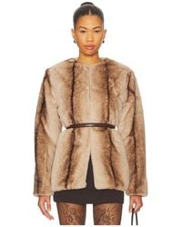 Line & Dot - BLOUSON IMITATION FOURRURE CITY en Brown - Lyst
