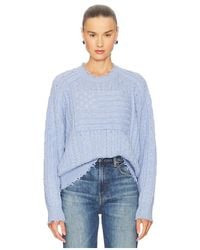 Denimist - Oversized Cropped Shadow American Flag Sweater - Lyst