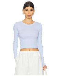 Enza Costa - Supima Baby Long Sleeve Cropped Top - Lyst