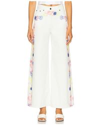 MSGM - Pantalones Anchos Estampados En Color Blanco Talla (También En 42) - Lyst