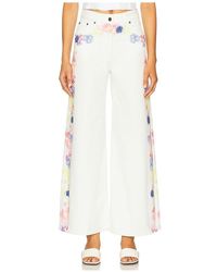 MSGM - Printed Wide Leg Pants - Lyst