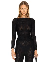 Lovers + Friends - Gwen Lace Top en Black - Lyst