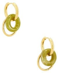 petit moments - Jade Circle Hoop Earrings - Lyst