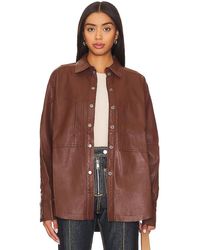 Free People - Easy Rider Faux Leather Shacket - Lyst