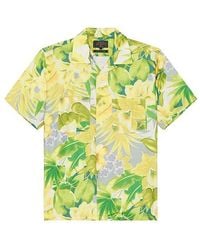Beams Plus - Open Collar Tropical Pattern Print En Color Amarillo, Verde Talla (También En M, S) - Lyst