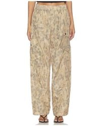 Ganni - Printed Flyweight Nylon Relaxed Elastic Pant - Lyst