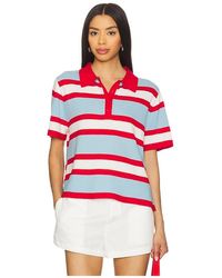 Alice + Olivia - Polo A Rayas Tillie En Color Azul, Rojo Talla En - Lyst