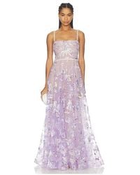Bronx and Banco - Midnight Embroidered Floral Gown - Lyst