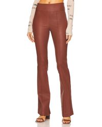 Helmut Lang Leather Bootcut Pant - Red