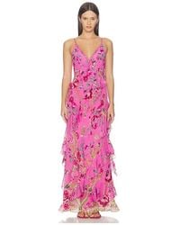 CAMILLA - Asymmetrical Ruffle Slip Dress - Lyst