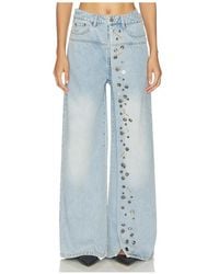 MARRKNULL - Asymmetrical Metal-Button Jean - Lyst
