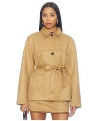 Elodie the Label - Terrain Belted Faux Suede Jacket - Lyst